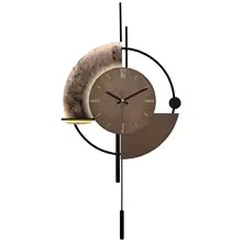 Horloge Murale Moderne en Fer et Bois